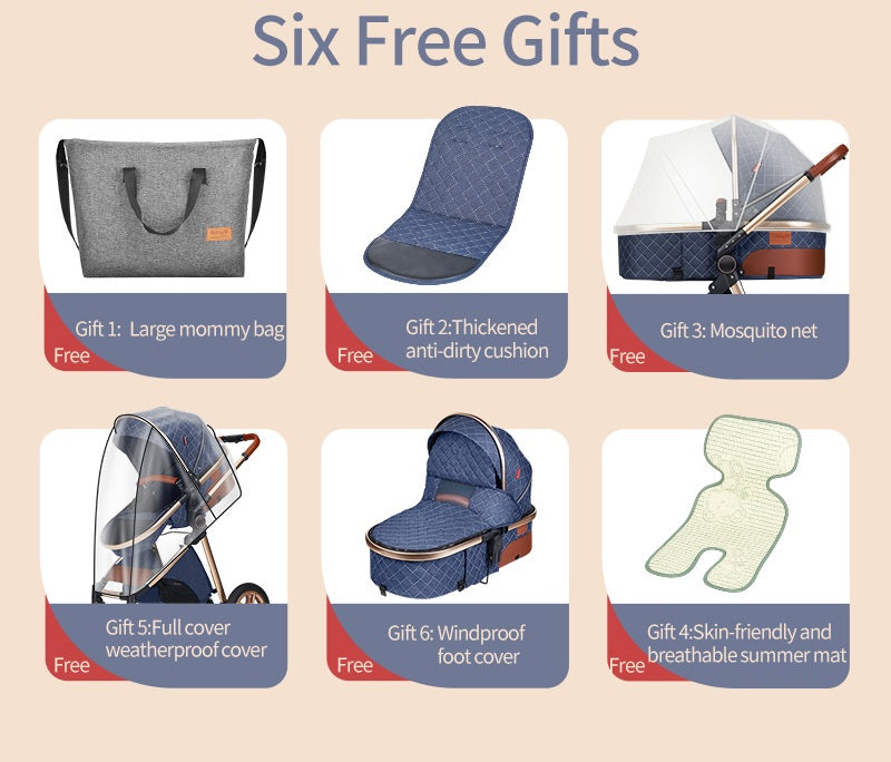 Bolina Lightweight 3 In 1 Luxury Baby Stroller With Car Seat