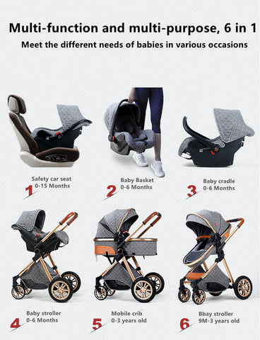 Bolina Lightweight 3 In 1 Luxury Baby Stroller With Car Seat