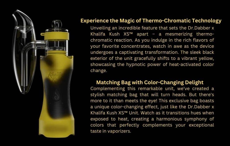 2 Dr. Dabber XS Mini Dab e-Rig Kit - Limited Editions on Mind Vapes Wiz Khalifa Version - Black to Yellow Thermo Chromatic Technology